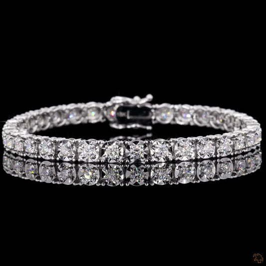 The Serenade Double Row Diamond Tennis Bracelet in White Gold
