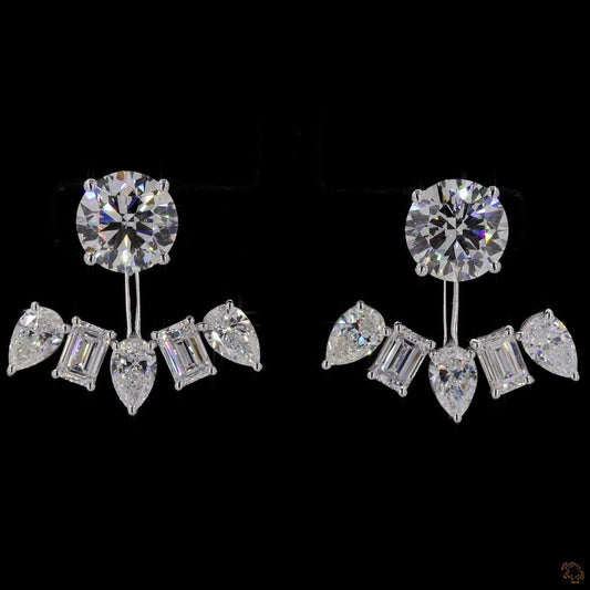 The Exquisite White Gold Diamond Jacket Earrings