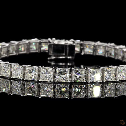 The Serenade Princess-Cut Diamond Tennis Bracelet in White Gold