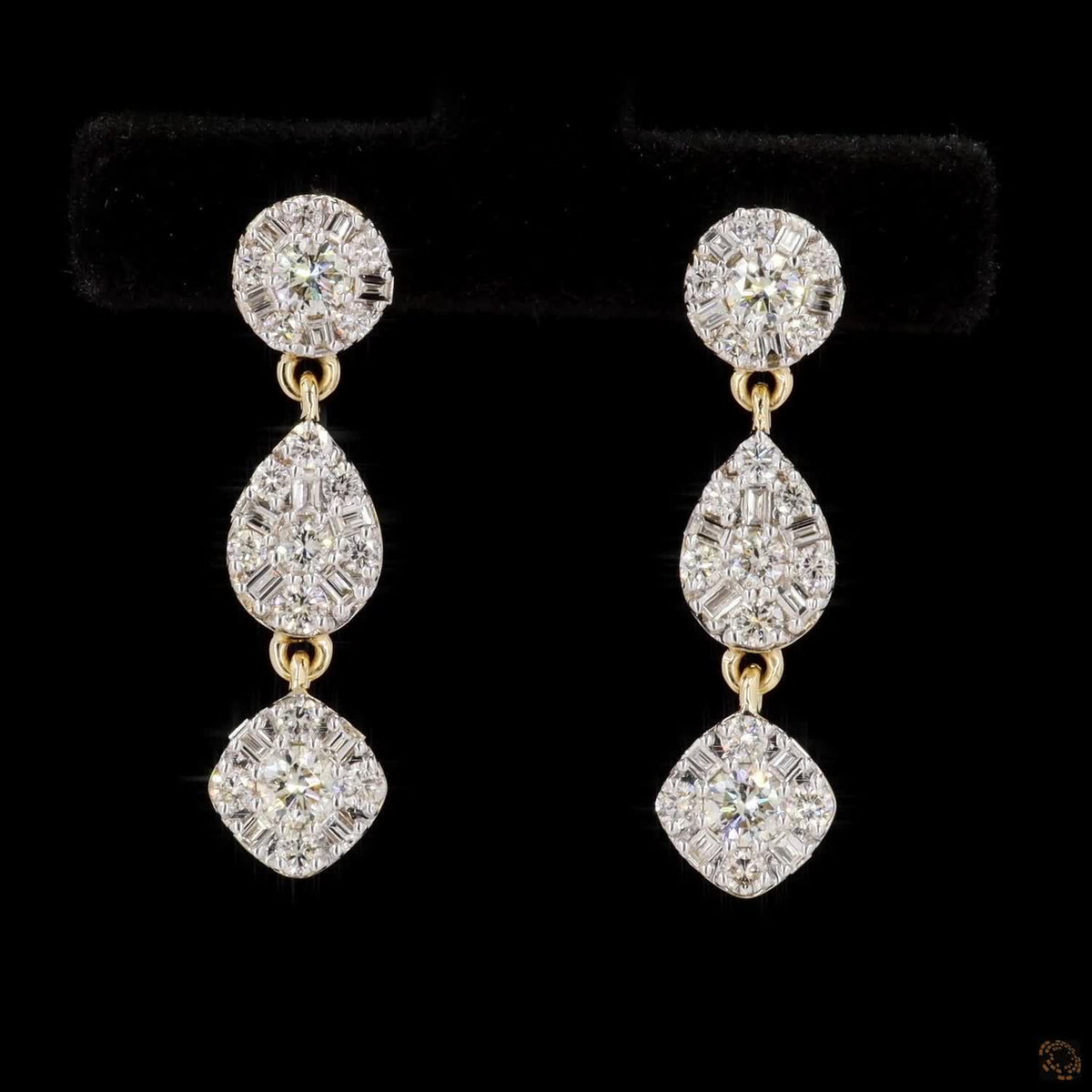 The Celeste Yellow Gold Diamond Drop Earrings