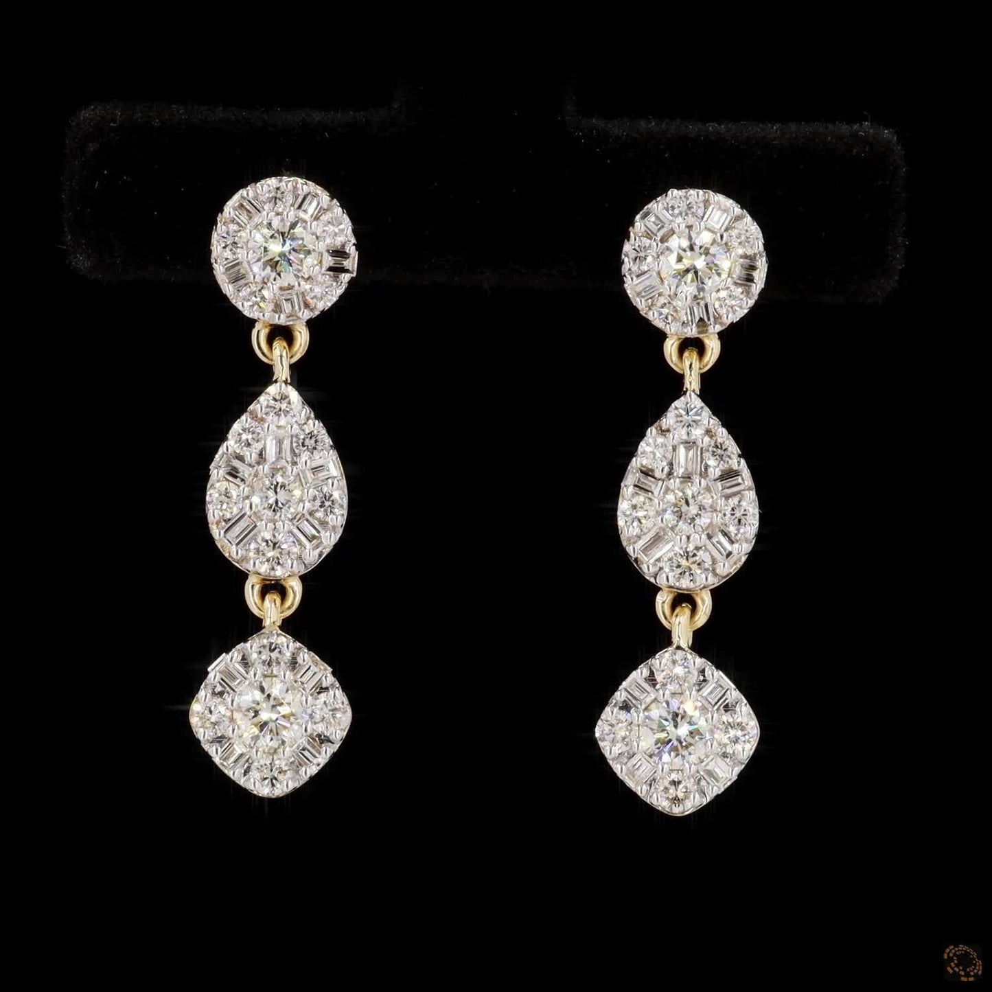The Celeste Yellow Gold Diamond Drop Earrings