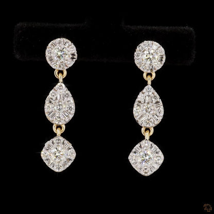 The Celeste Yellow Gold Diamond Drop Earrings