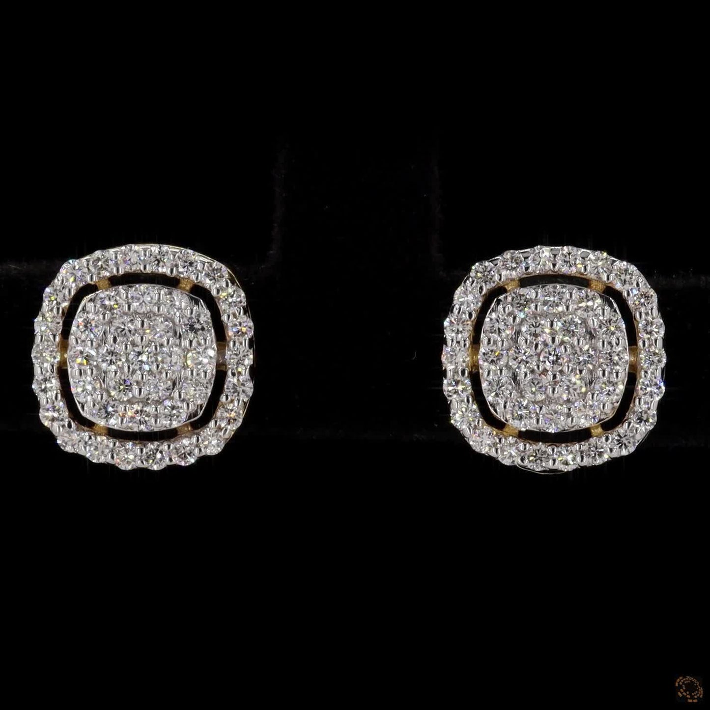 The Celeste Yellow Gold Diamond Cluster Stud Earrings