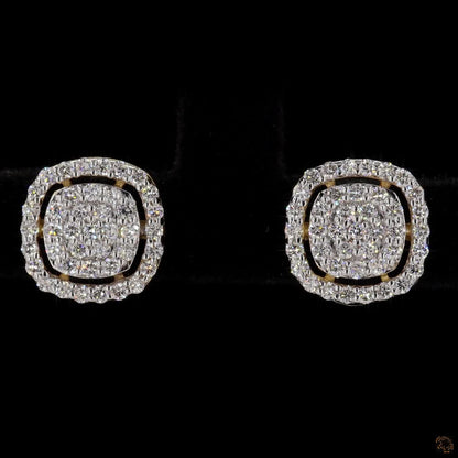 The Celeste Yellow Gold Diamond Cluster Stud Earrings