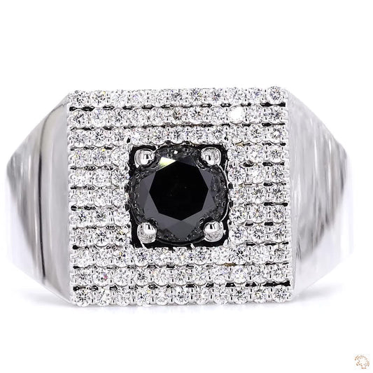The Luminous White Gold Black Diamond Ring