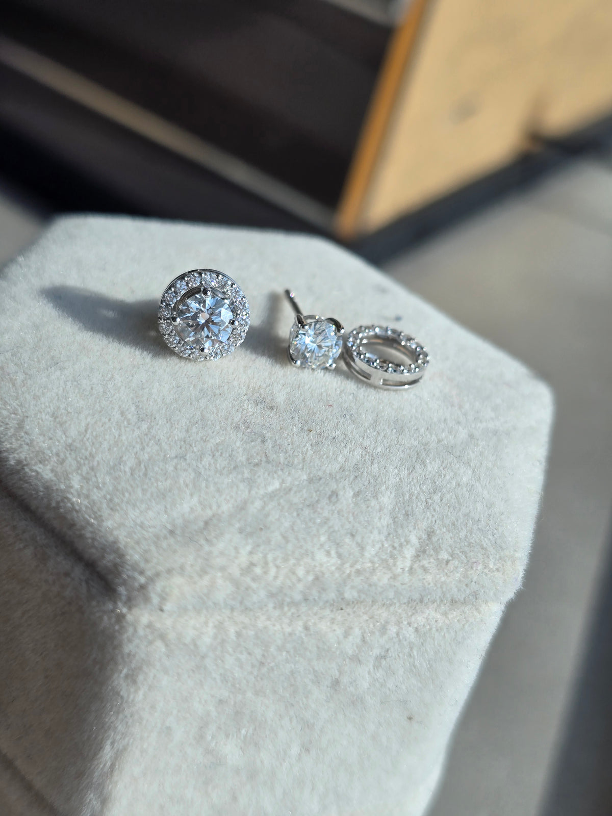 1.47 CTW Stud Earrings Set With Round Lab Grown Diamonds