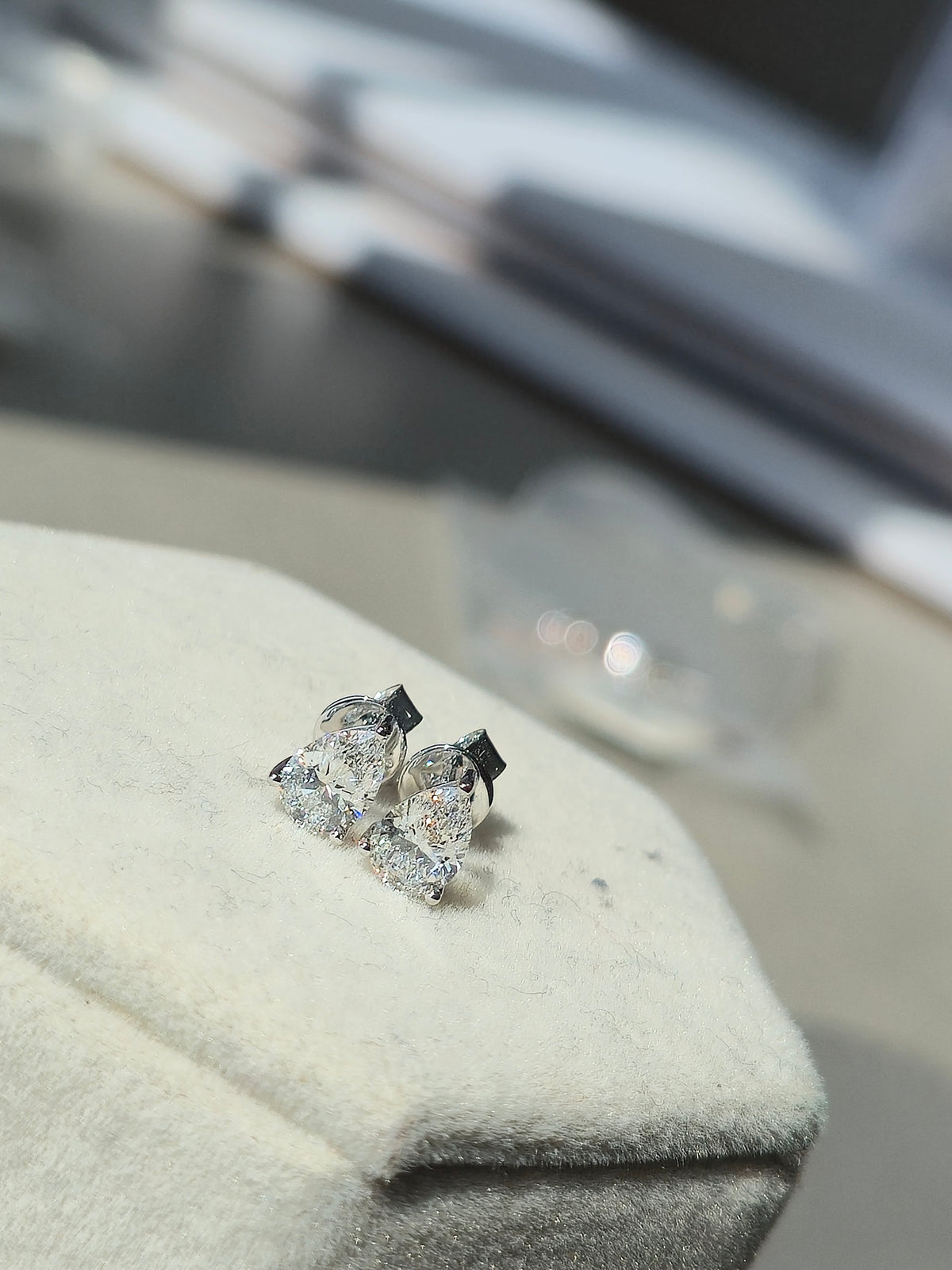 1.33 CTW Stud Earrings Set With Pear Lab Grown Diamonds