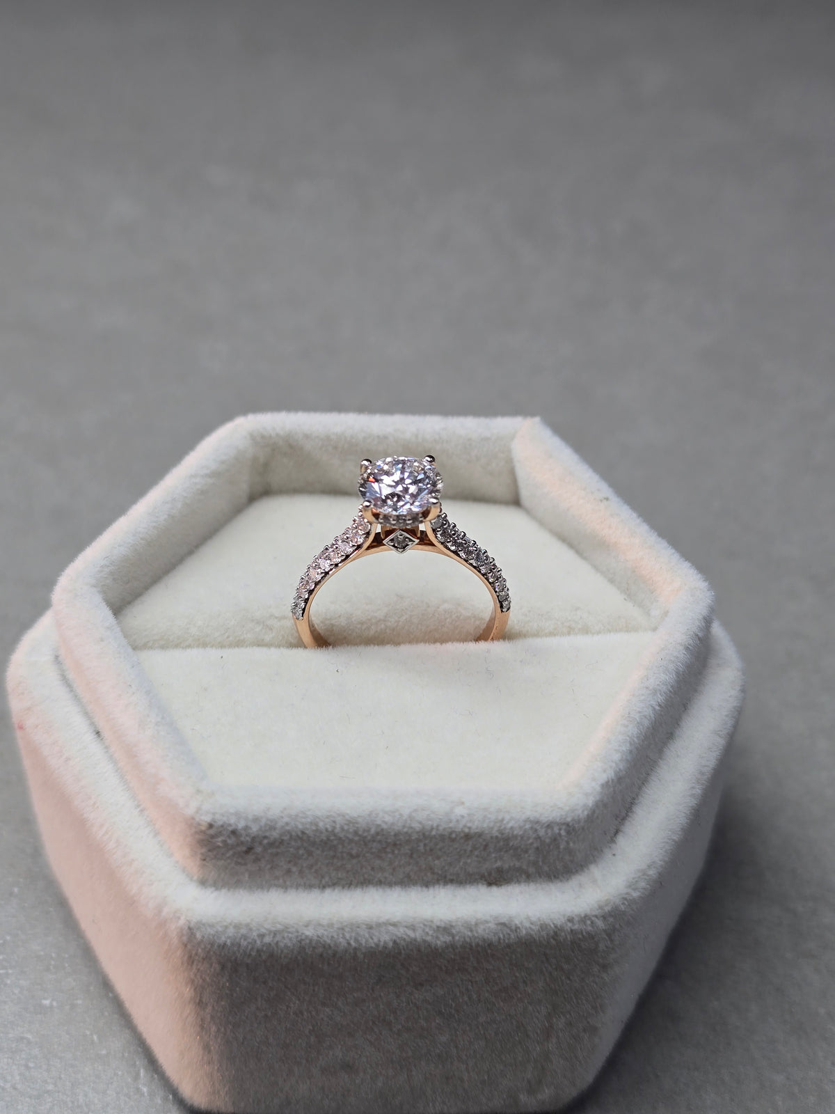2.08 CT Round Cut Lab Grown Diamond Solitaire Engagement Ring