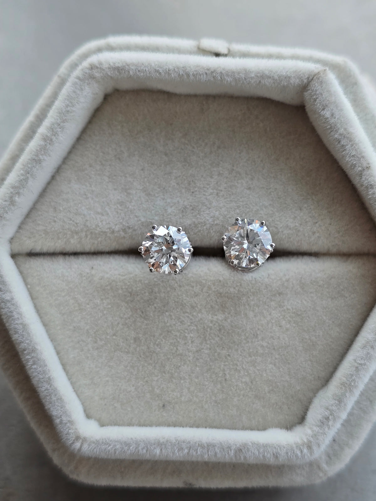 2.13 CTW Round Lab Grown Diamond Stud Earrings