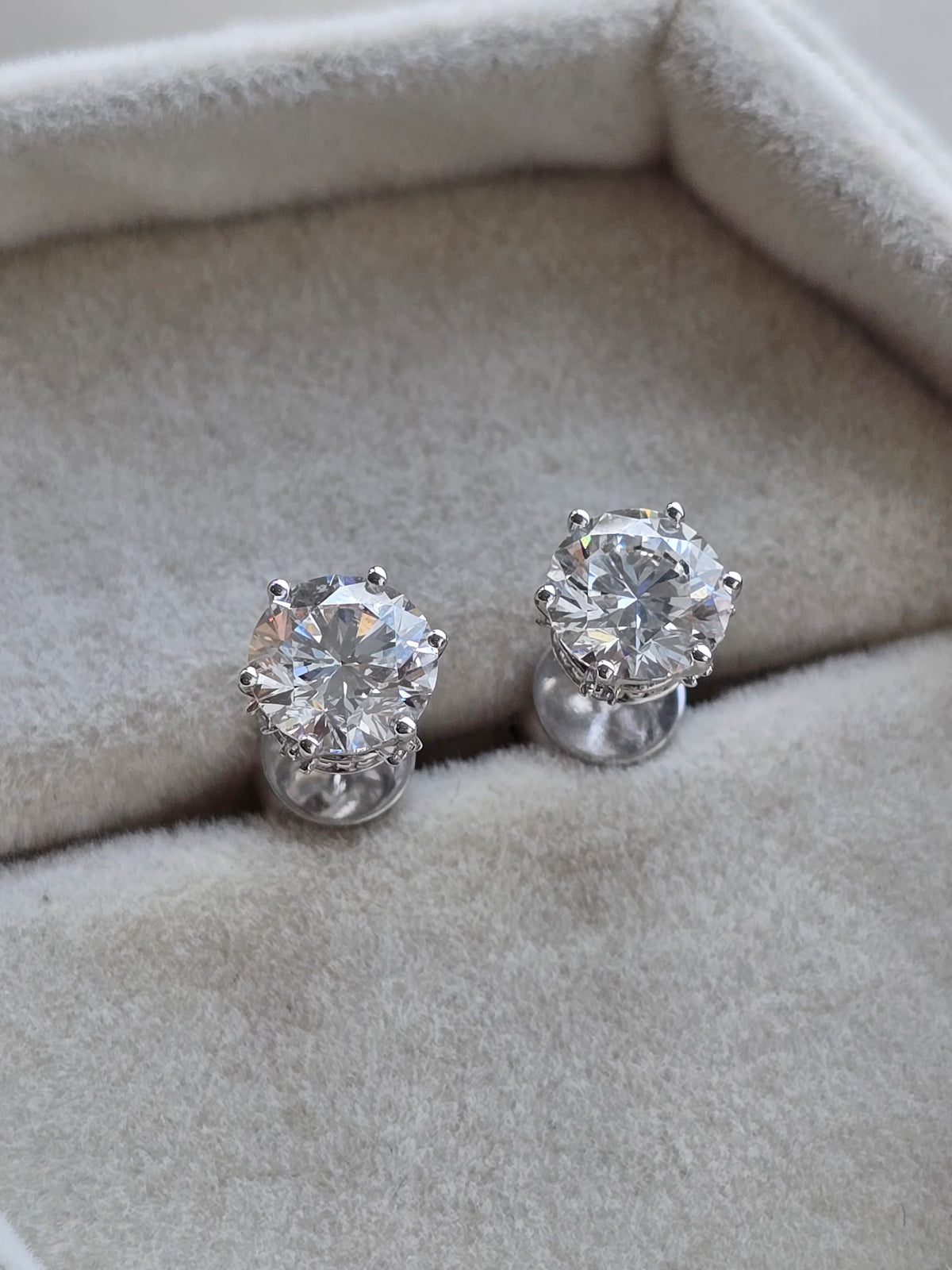 2.13 CTW Round Lab Grown Diamond Stud Earrings