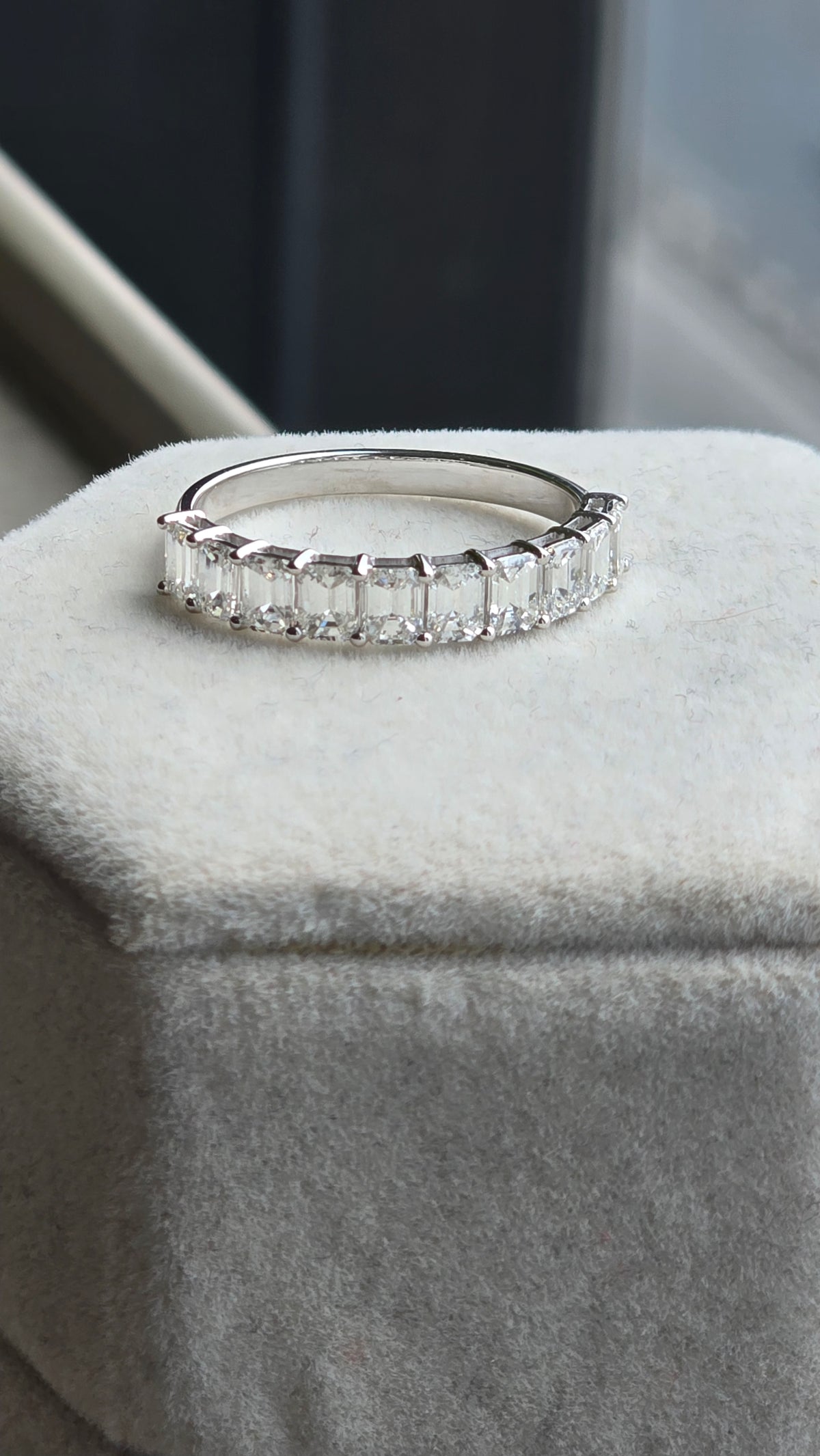 2.12 CTW Emerald Cut Lab Grown Diamond Eternity Band Ring
