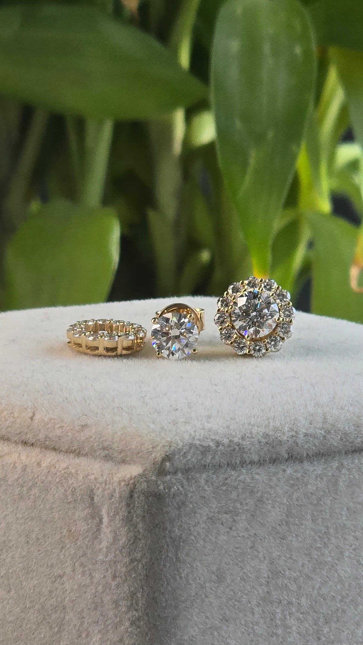 1.47 CTW Stud Earrings Set With Round Lab Grown Diamonds