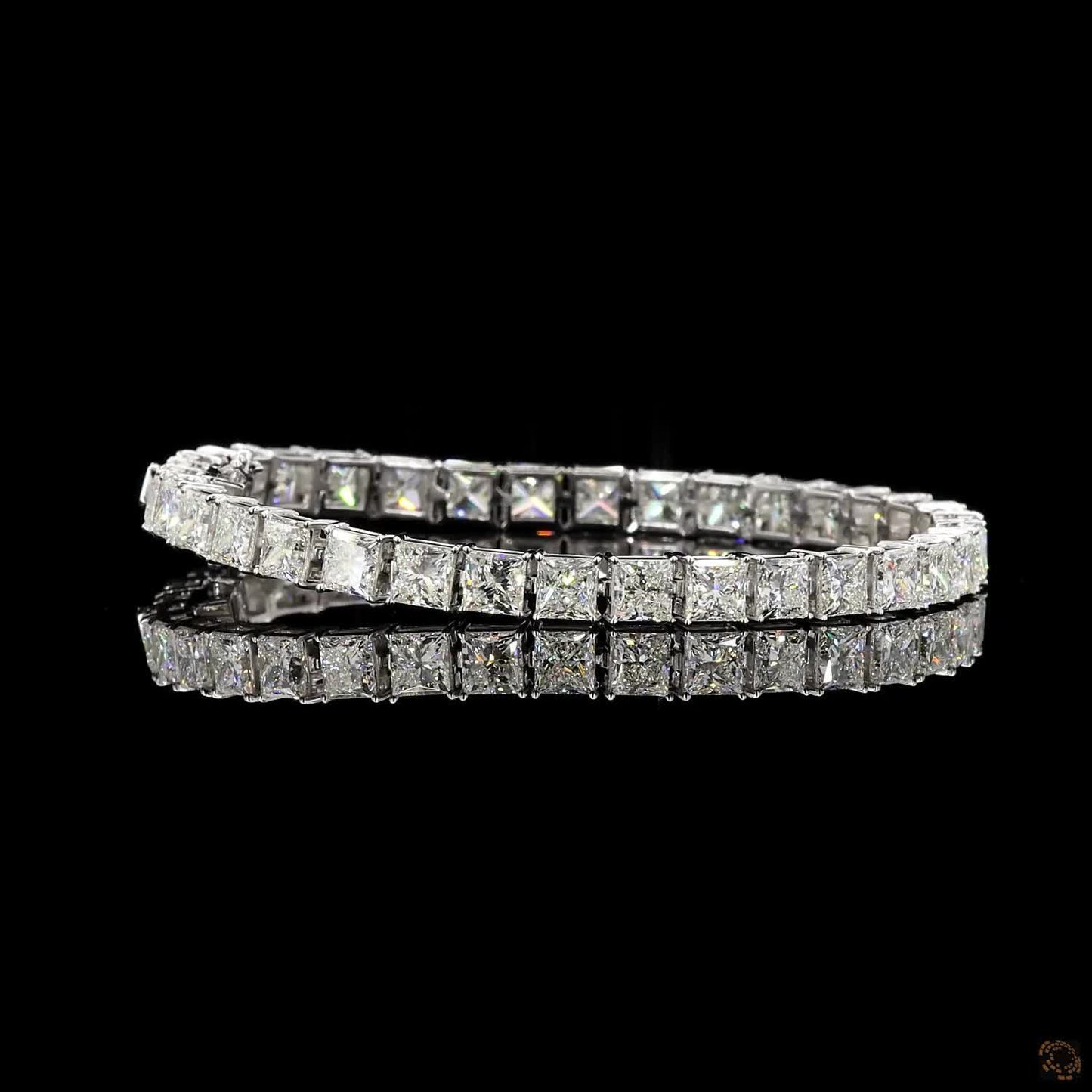The Serenade Princess-Cut Diamond Tennis Bracelet in White Gold