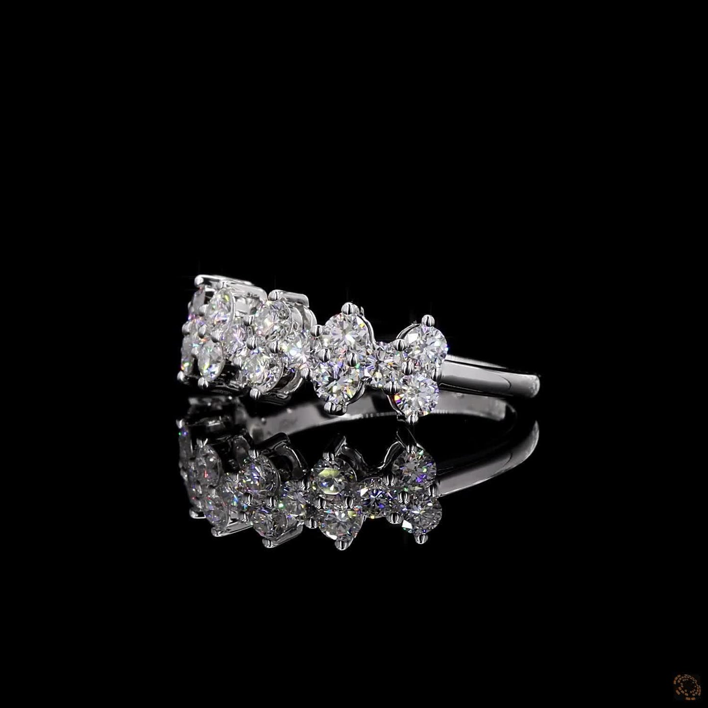 The Exquisite White Gold Diamond Cluster Ring