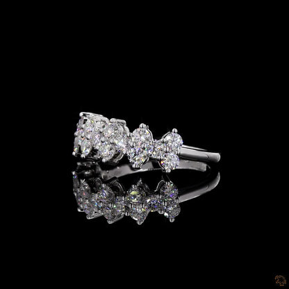 The Exquisite White Gold Diamond Cluster Ring