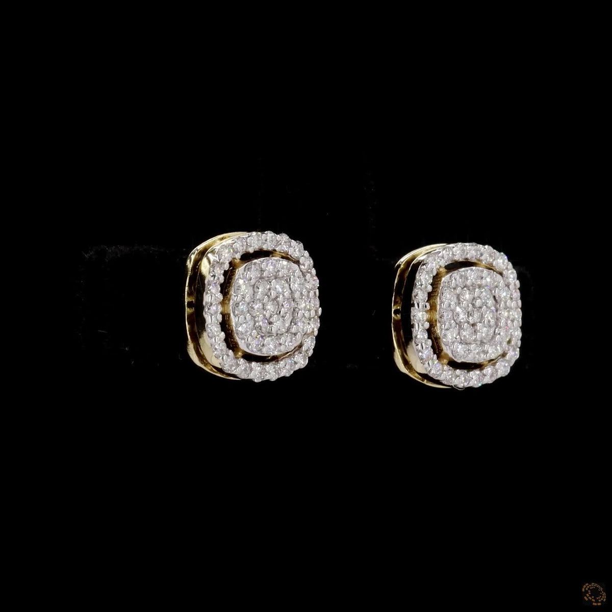The Celeste Yellow Gold Diamond Cluster Stud Earrings