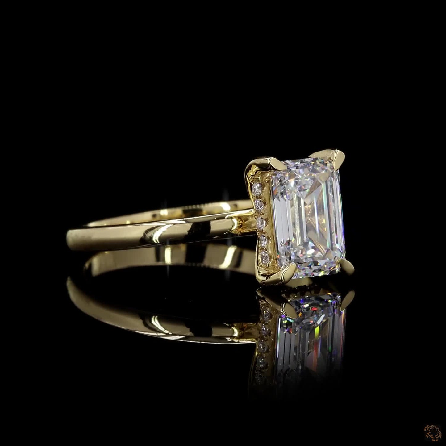 The Luster Yellow Gold Emerald Diamond Ring