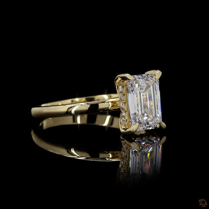 The Luster Yellow Gold Emerald Diamond Ring