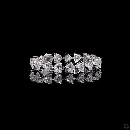 Amara – Heart Cut Lab Grown Diamond Bracelet in White Gold