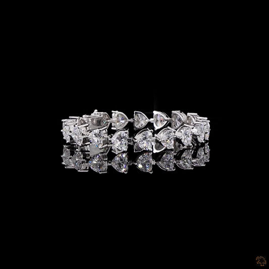 Amara – Heart Cut Lab Grown Diamond Bracelet in White Gold