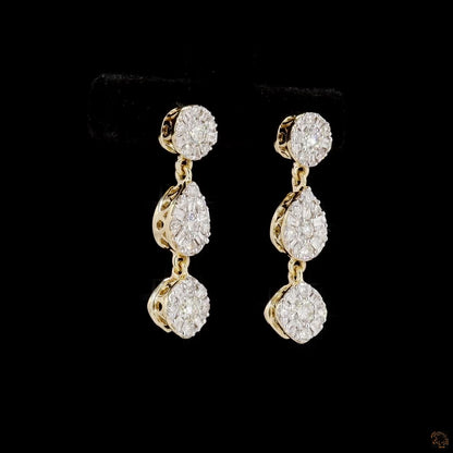 The Celeste Yellow Gold Diamond Drop Earrings