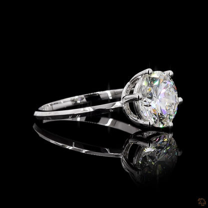 The Luster White Gold Round Diamond Ring