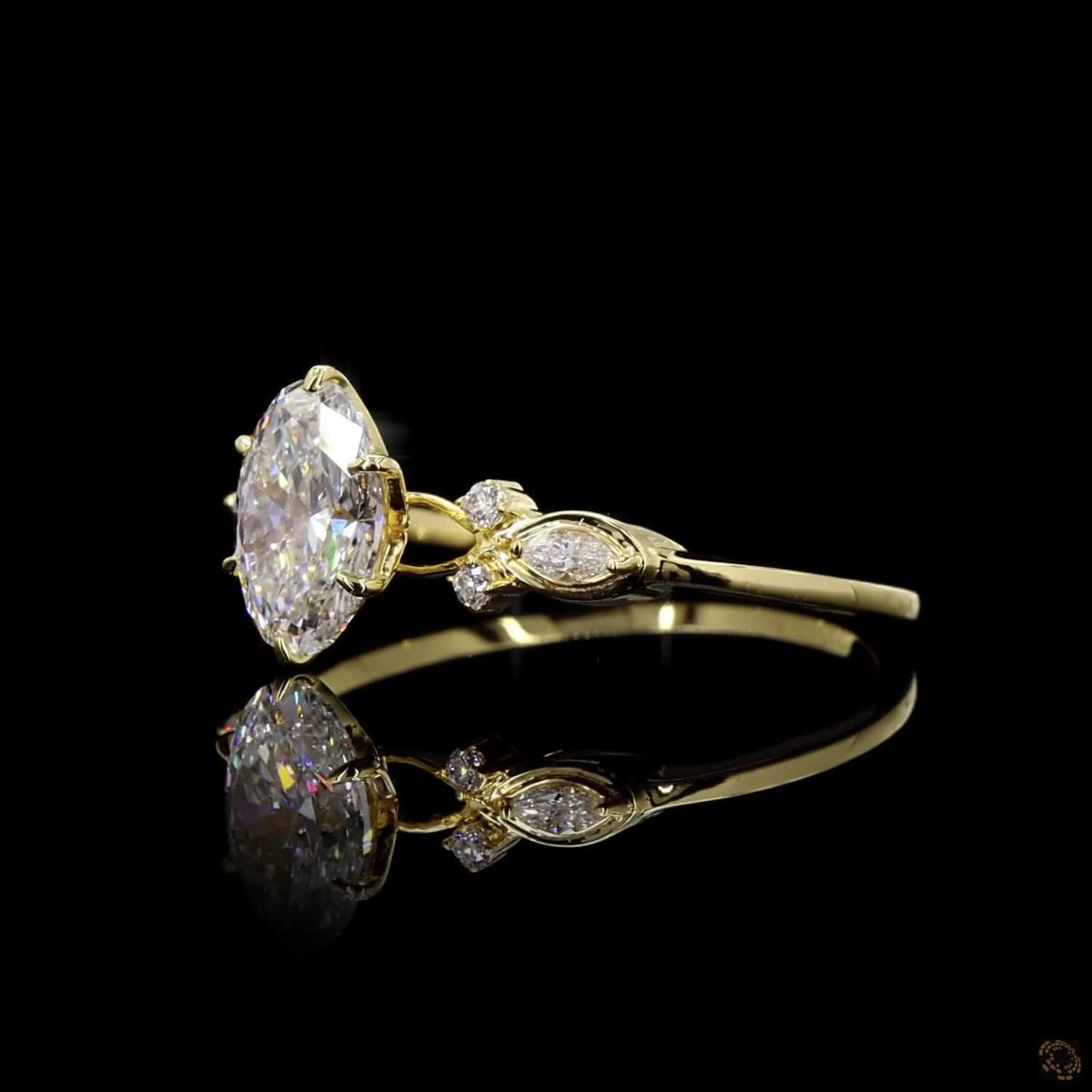 The Enchanted Yellow Gold Oval Diamond Ring