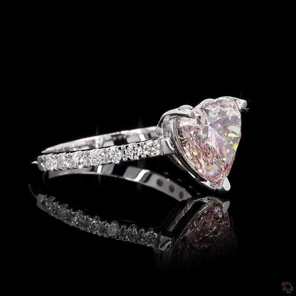 The Exquisite White Gold Heart & Round Diamond Ring