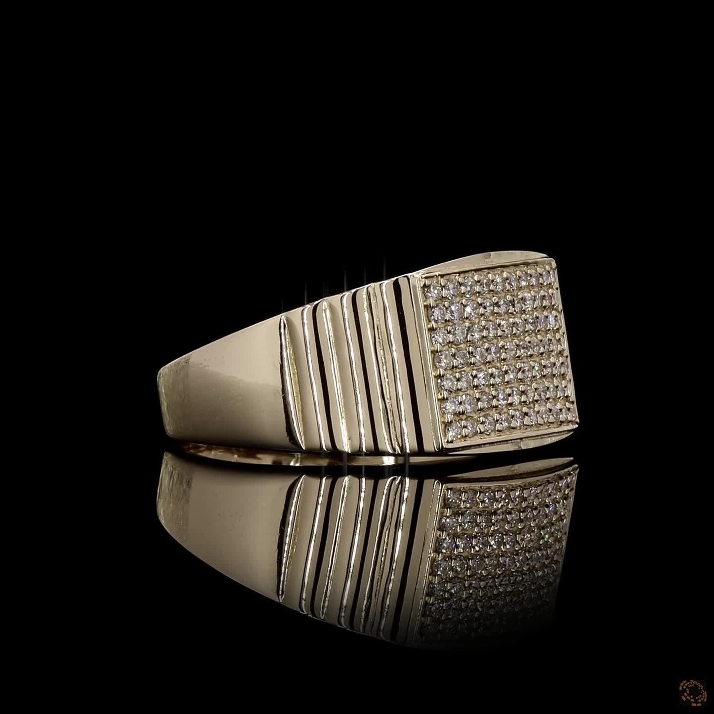 The Luster Yellow Gold Diamond Signet Ring