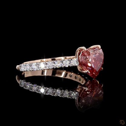 The Exquisite White Gold Heart & Round Diamond Ring