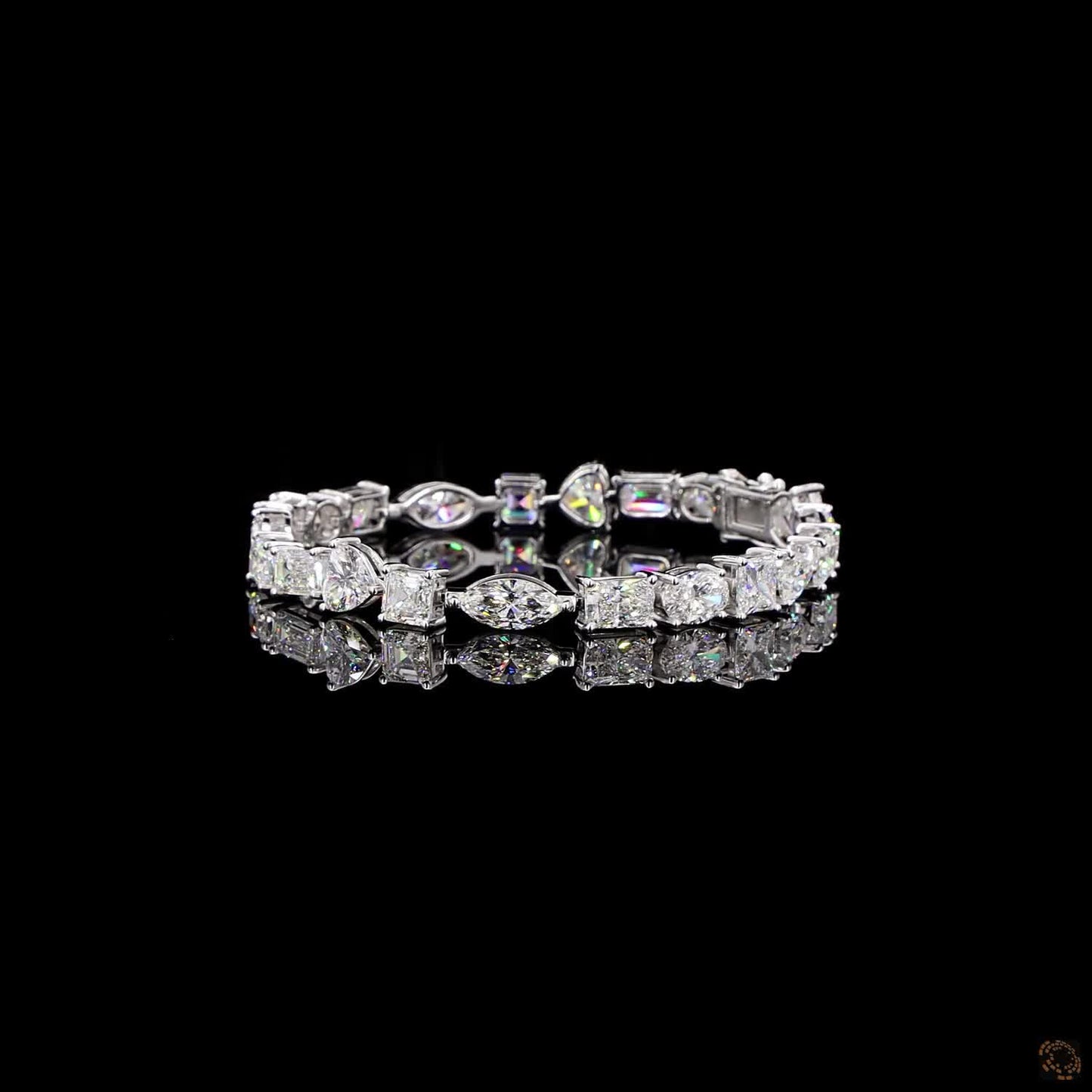 The Serenade Bracelet – White Gold Multi-Cut Lab-Grown Diamond Statement Bracelet