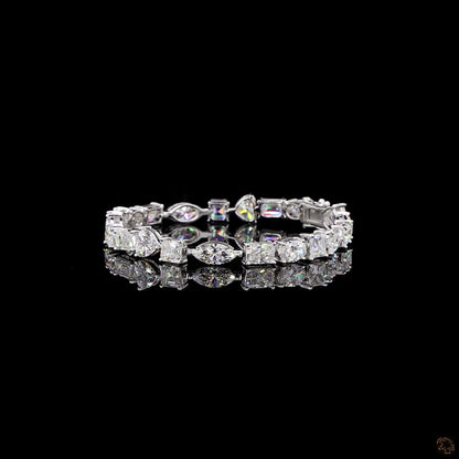 The Serenade Bracelet – White Gold Multi-Cut Lab-Grown Diamond Statement Bracelet