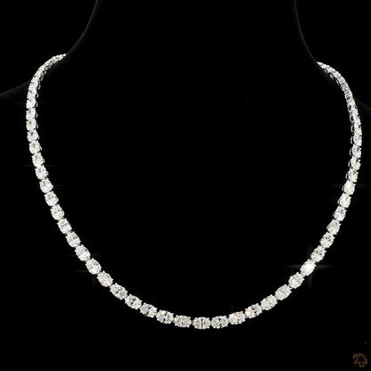 Eternal Brilliance Oval Lab Grown Diamond Tennis Necklace in White Gold