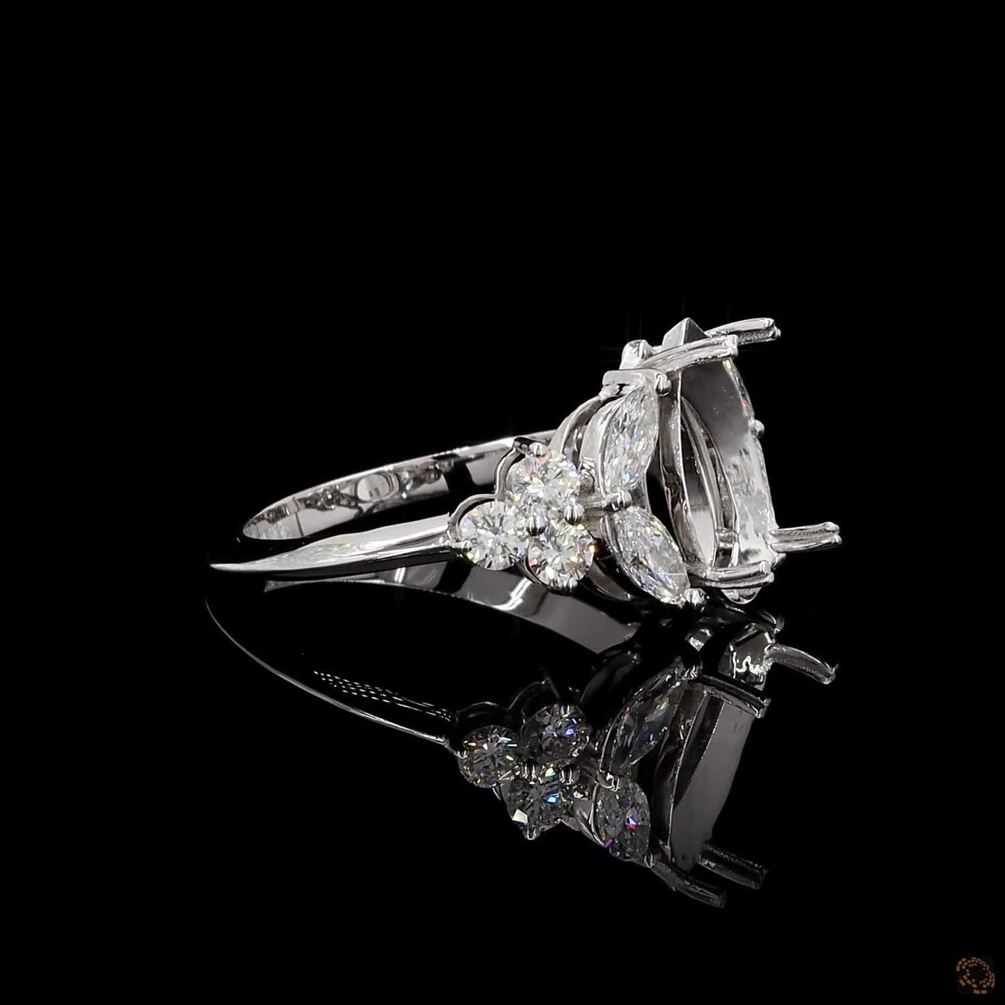 The Exquisite White Gold Pear & Marquise Diamond Ring