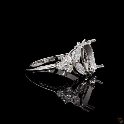 The Exquisite White Gold Pear & Marquise Diamond Ring