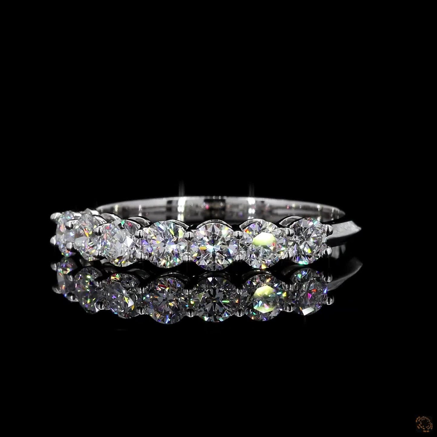 The Luster White Gold Seven-Stone Diamond Ring