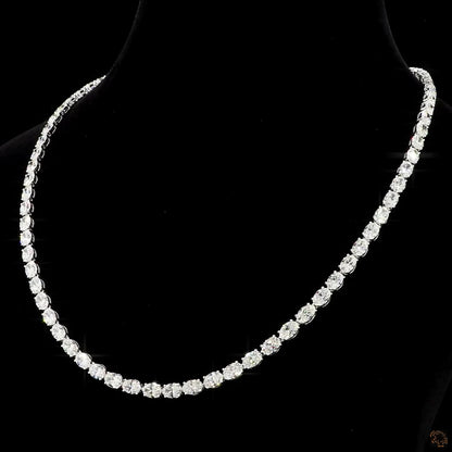 Eternal Brilliance Oval Lab Grown Diamond Tennis Necklace in White Gold