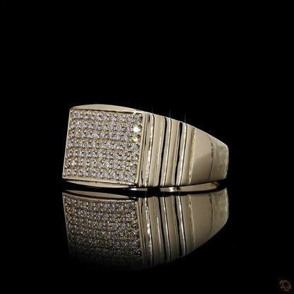 The Luster Yellow Gold Diamond Signet Ring