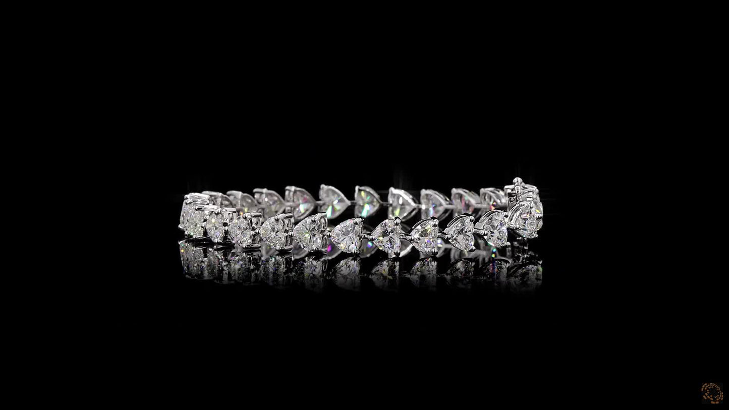 The Serenade Bracelet – White Gold Heart-Cut Lab-Grown Diamond Tennis Bracelet
