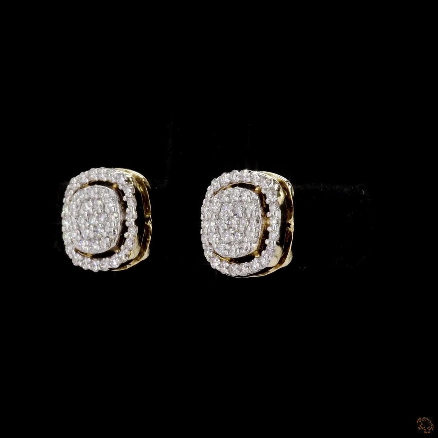 The Celeste Yellow Gold Diamond Cluster Stud Earrings