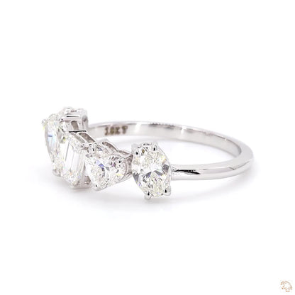 The Luster White Gold Multi-Shape Diamond Ring