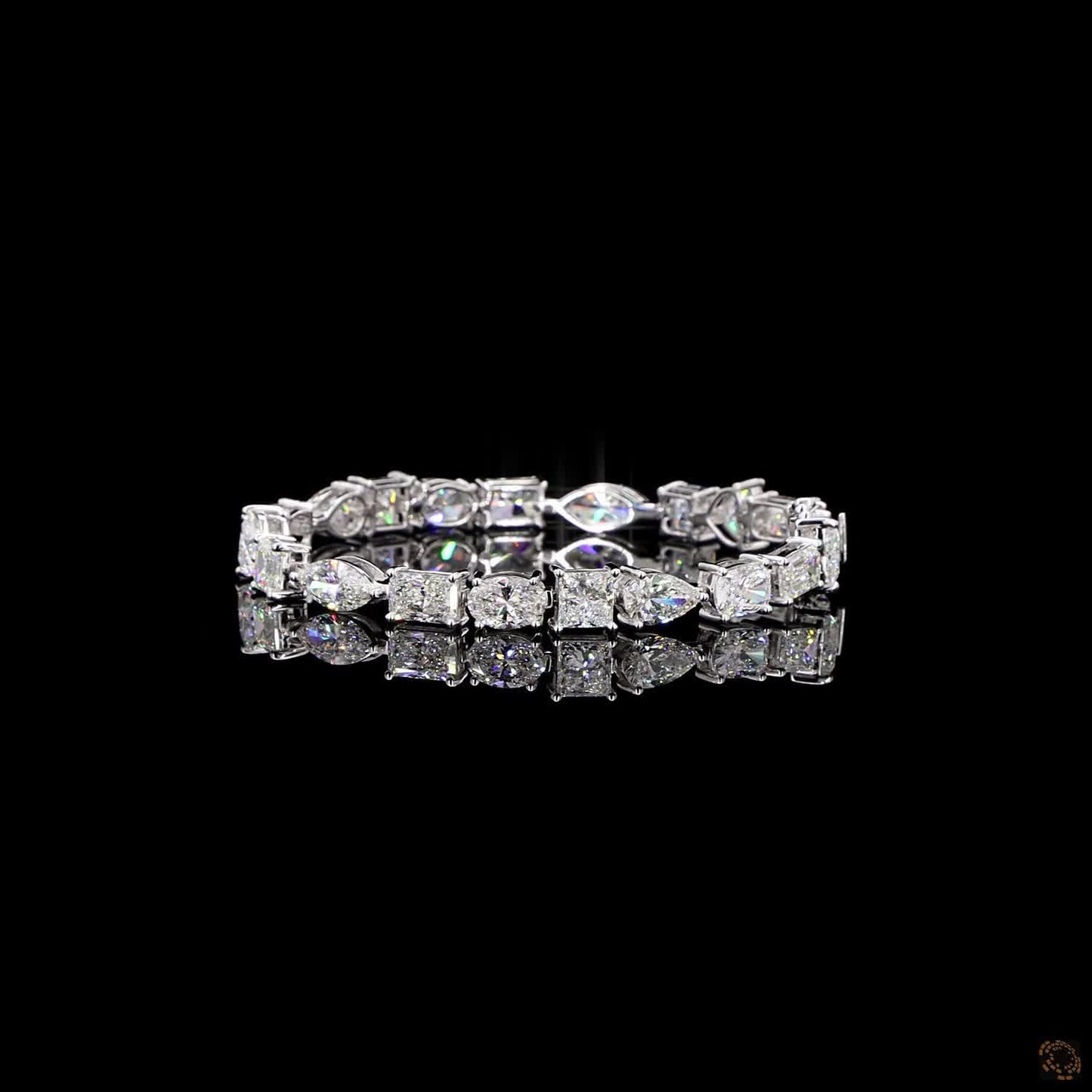 The Serenade Bracelet – White Gold Multi-Cut Lab-Grown Diamond Statement Bracelet