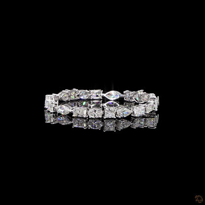 The Serenade Bracelet – White Gold Multi-Cut Lab-Grown Diamond Statement Bracelet