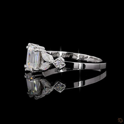 The Exquisite White Gold Emerald Diamond Ring