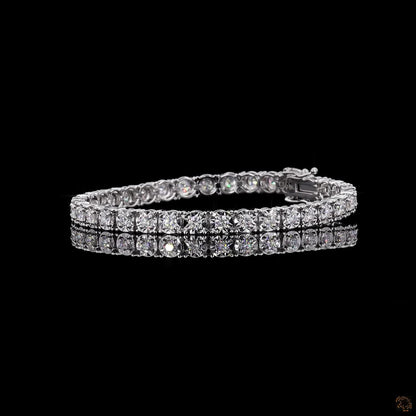The Serenade Double Row Diamond Tennis Bracelet in White Gold