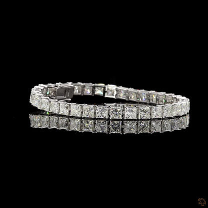 The Serenade Princess-Cut Diamond Tennis Bracelet in White Gold