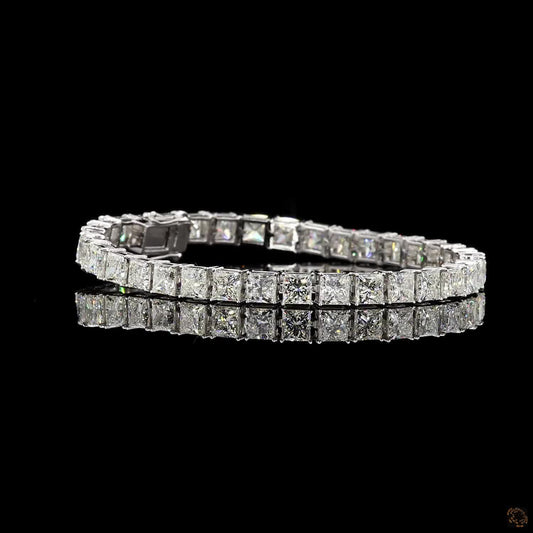 The Serenade Princess-Cut Diamond Tennis Bracelet in White Gold