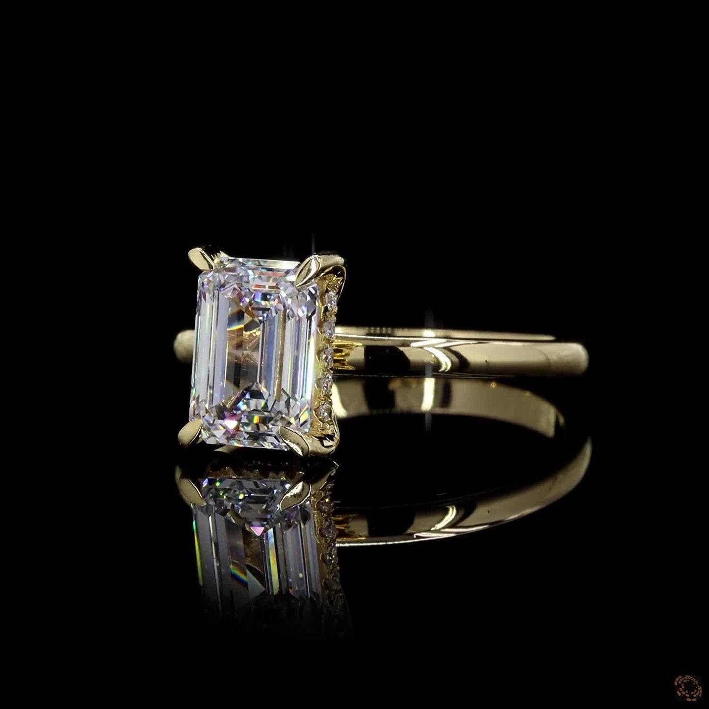 The Luster Yellow Gold Emerald Diamond Ring