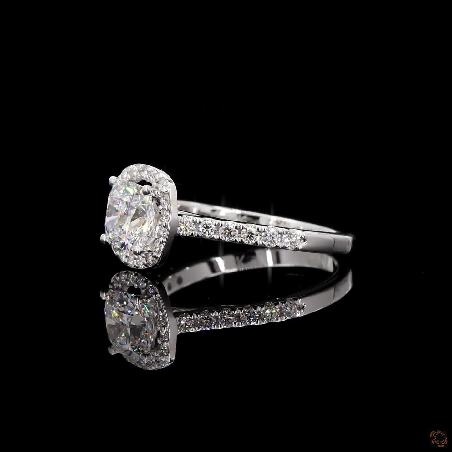 The Enchanted White Gold Round Diamond Halo Ring