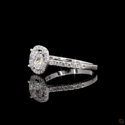 The Enchanted White Gold Round Diamond Halo Ring